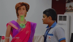 安正在讲堂上应对